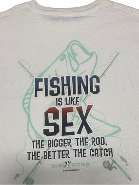 Y2K fishing is like sex the bigger the rod the bigger the catch white T-shirt